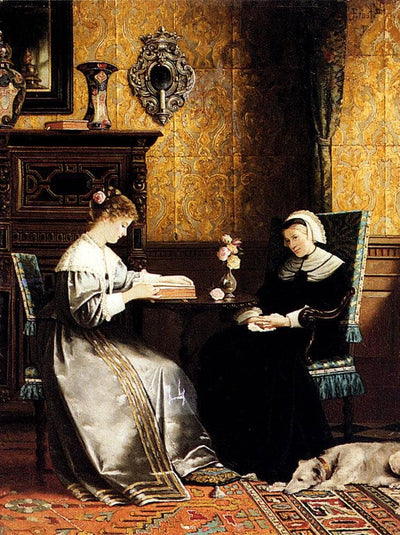 Reading a Book in modern living room