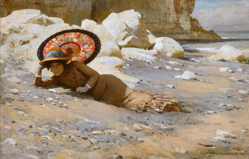Reading by the Shore by Charles Sprague Pearce — Oil Painting Reproduction