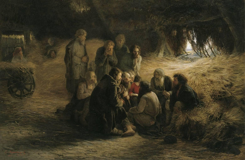 Reading of the 1861 Manifesto by Grigoriy Myasoyedov, Oil Painting Reproduction