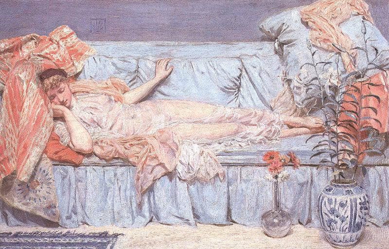 Reclining Model by Albert Joseph Moore — Oil Painting Reproduction