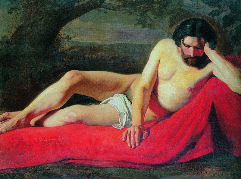 Reclining Model by Konstantin Makovsky — Oil Painting Reproduction