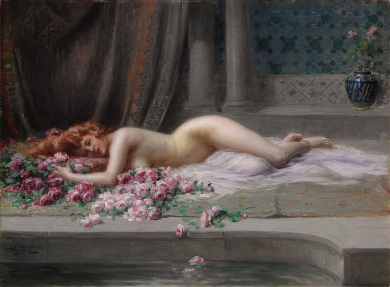 Reclining nude by Delphin Enjolras — Oil Painting Reproduction