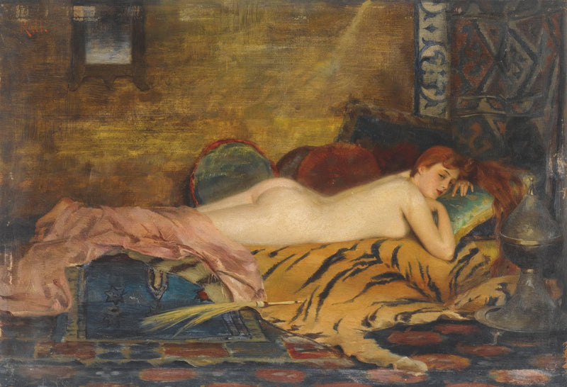Reclining nude by Théodore Ralli — Oil Painting Reproduction