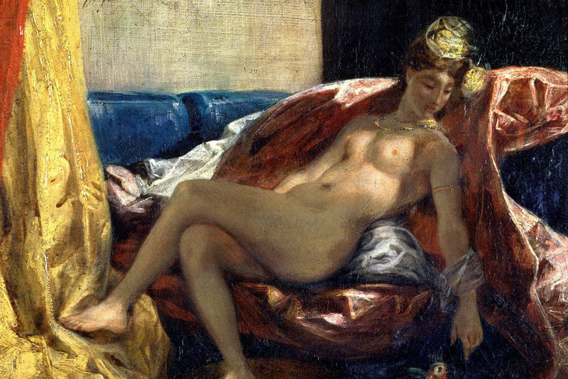 Reclining Odalisque or, Woman with a Parakeet by Eugene Delacroix — Oil Painting Reproduction