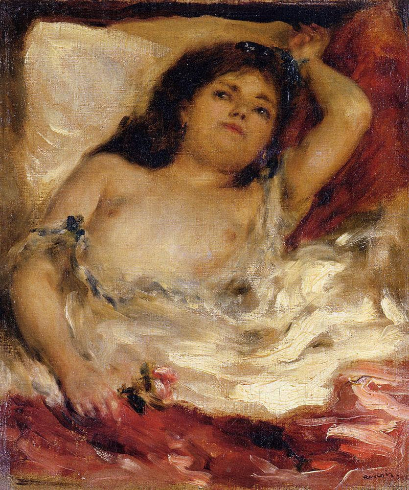 Reclining Semi Nude (Nude Half-Length) by Pierre-Auguste Renoir — Oil Painting Reproduction