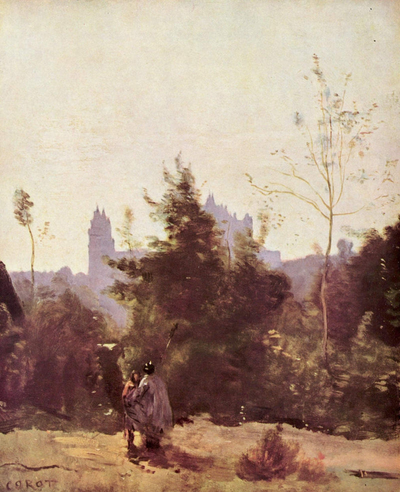 Recollections of Pierrefonds by Camille Corot — Oil Painting Reproduction