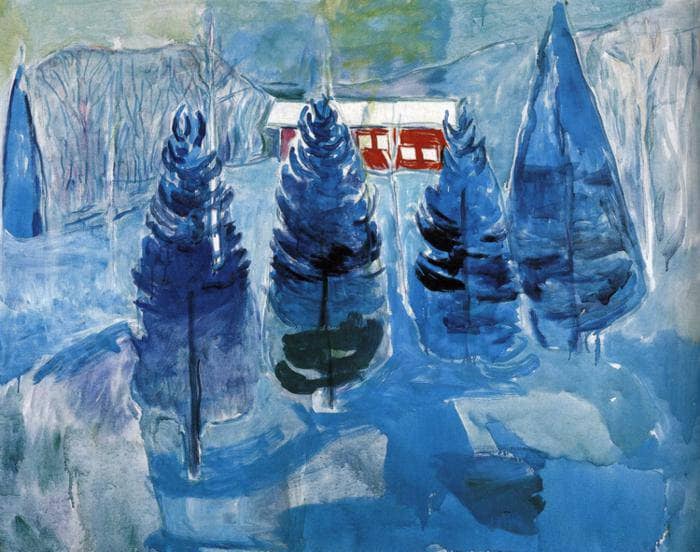 Red House and Spruces by Edvard Munch — Oil Painting Reproduction
