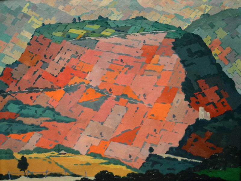 Red mountain by David Kakabadze — Oil Painting Reproduction