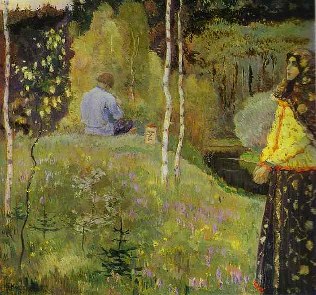 Reedpipe by Mikhail Nesterov — Oil Painting Reproduction