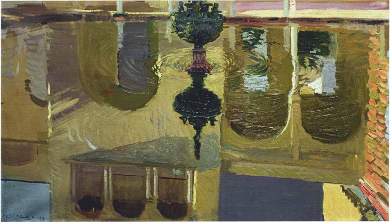 Reflections in a Fountain by Joaquín Sorolla — Oil Painting Reproduction