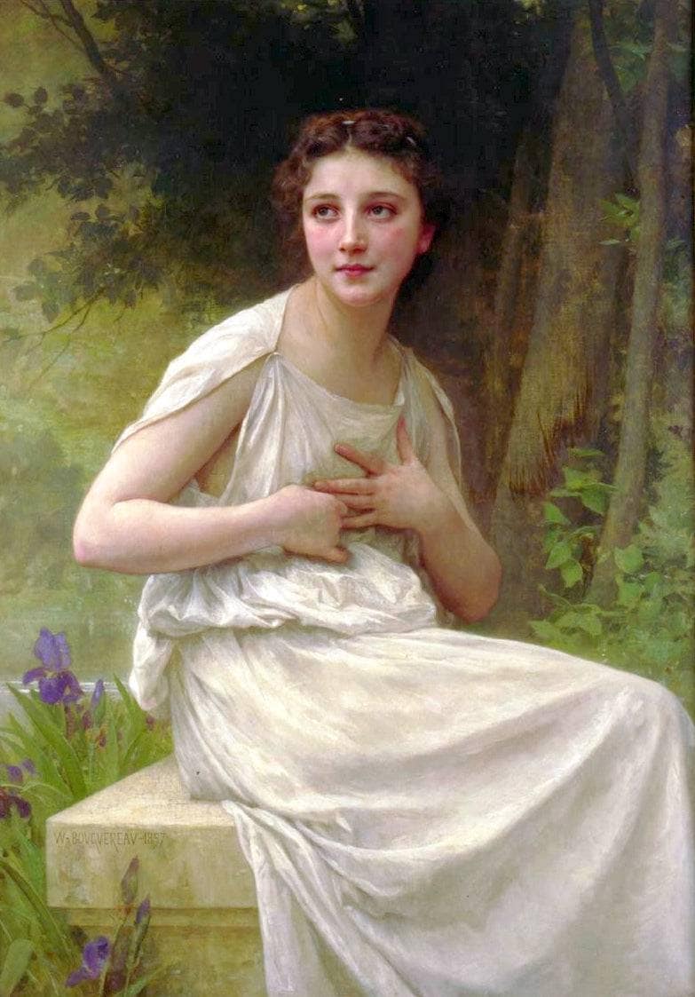 Reflexion by William-Adolphe Bouguereau — Oil Painting Reproduction