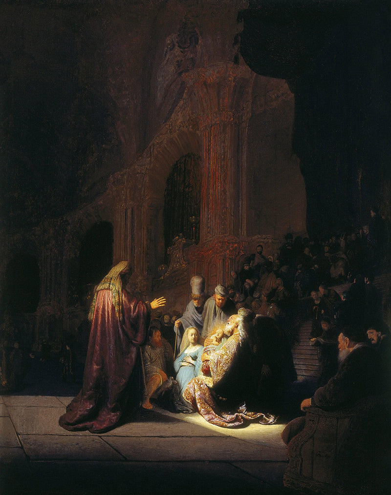 Simeon's song of praise by Rembrandt — Oil Painting Reproduction