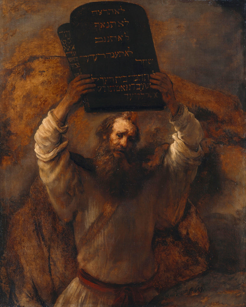Moses Smashing the Tablets of the Law by Rembrandt — Oil Painting Reproduction