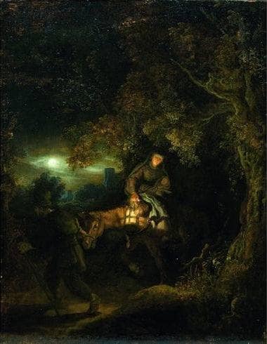 The Flight into Egypt by Rembrandt — Oil Painting Reproduction