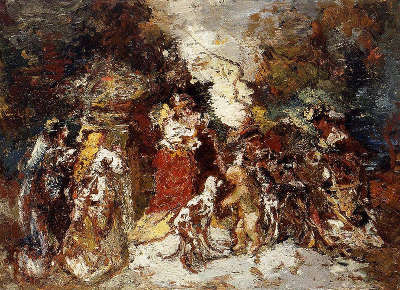 Rendezvous under the Flowered Bower by Adolphe Joseph Thomas Monticelli — Oil Painting Reproduction