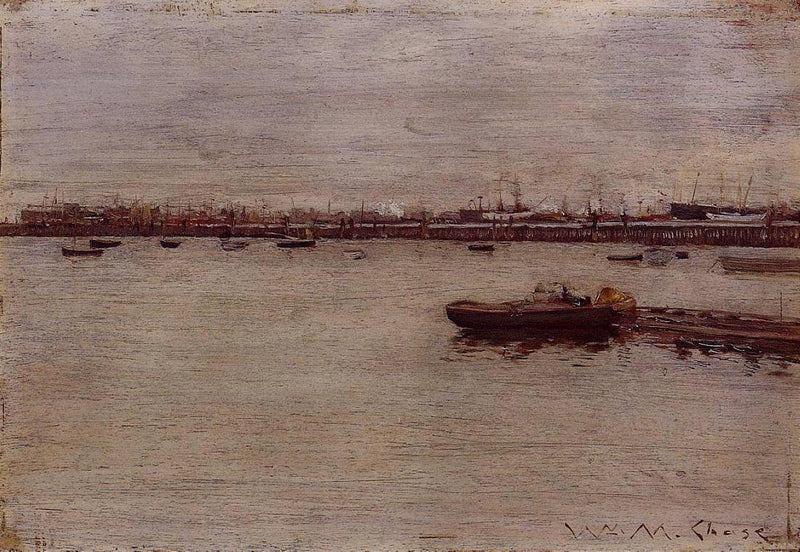 Repair Docks, Gowanus Pier by William Merritt Chase — Oil Painting Reproduction