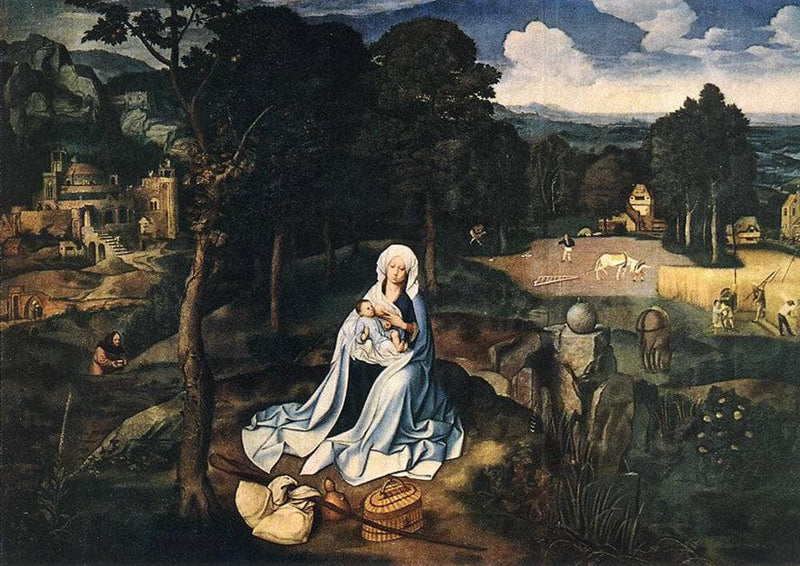 Rest During The Flight To Egypt by Joachim Patinir — Oil Painting Reproduction
