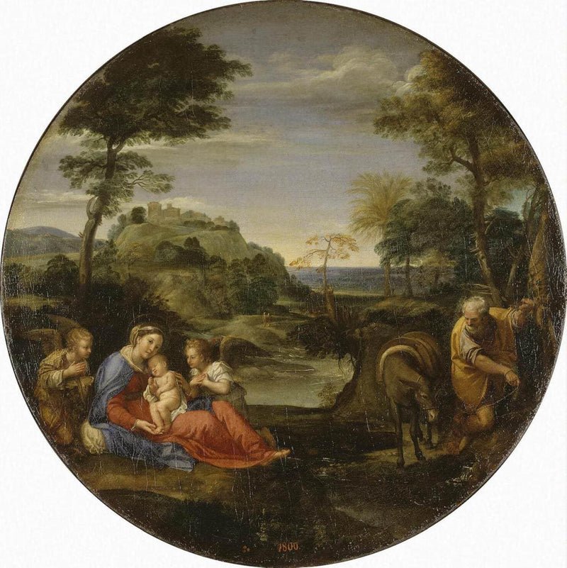 Rest on Flight into Egypt by Annibale Carracci — Oil Painting Reproduction