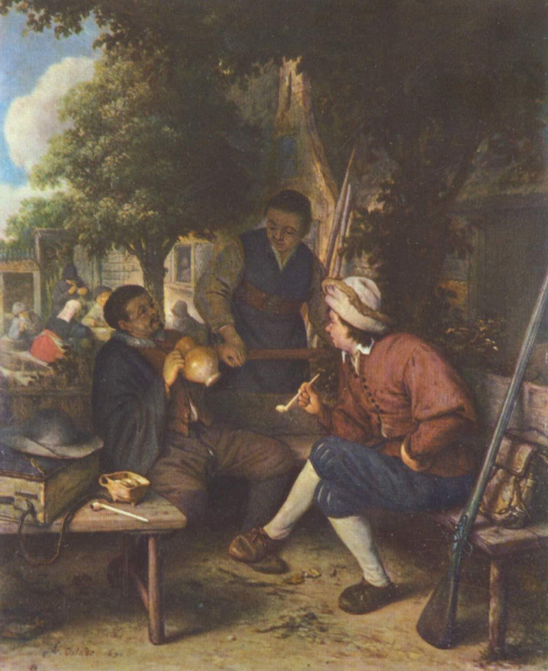 Resting Travellers by Adriaen van Ostade — Oil Painting Reproduction