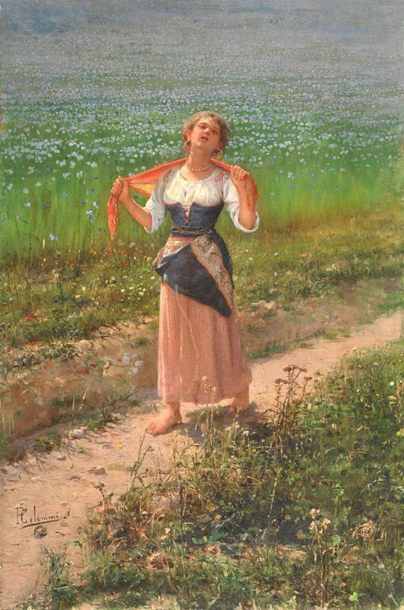 Return from the fields by Pasquale Celommi — Oil Painting Reproduction