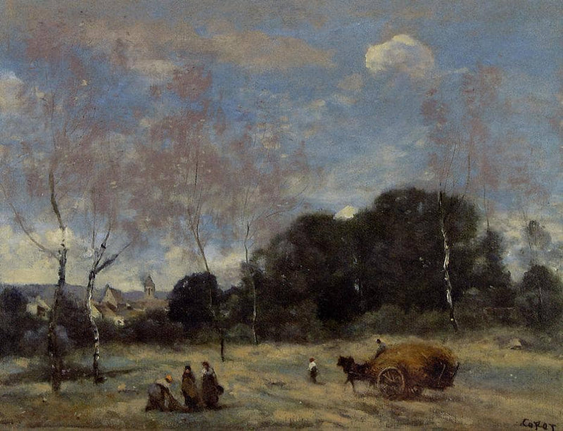 Return of the Hayers to Marcoussis by Camille Corot — Oil Painting Reproduction