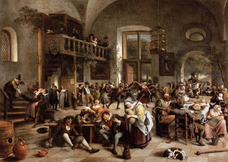 Revelry at an Inn by Jan Steen — Oil Painting Reproduction
