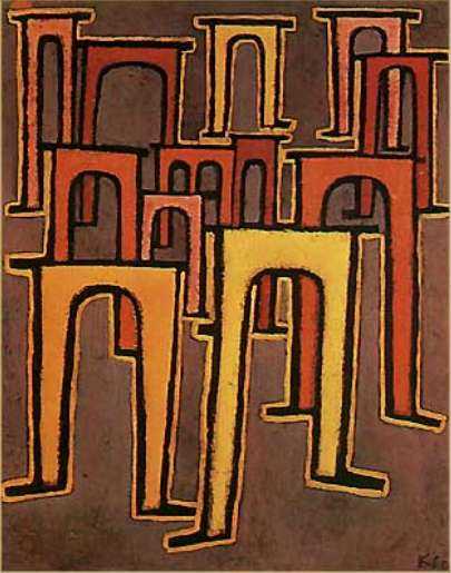 Revolution of the Viaduct by Paul Klee, Oil Painting Reproduction