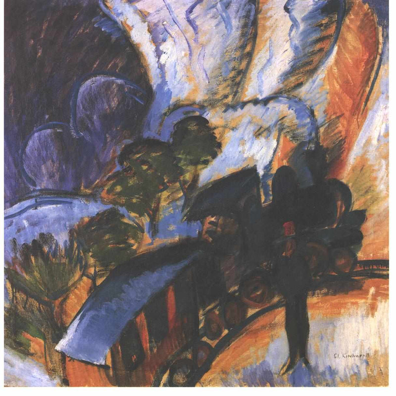 Rhaetian Railway, Davos by Ernst Ludwig Kirchner — Oil Painting Reproduction