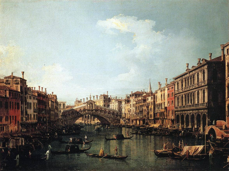 Rialto Bridge from the South by Canaletto — Oil Painting Reproduction