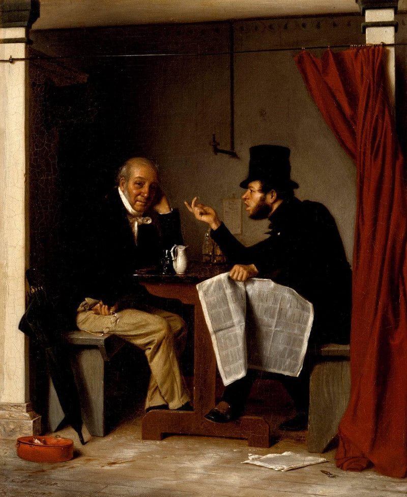 Politics in an Oyster House by Richard Caton Woodville Sr. — Oil Painting Reproduction
