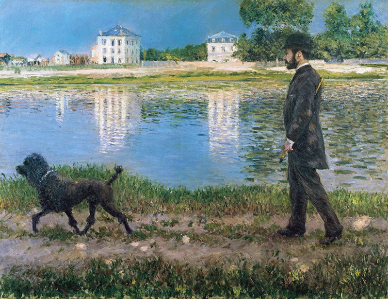 Richard Gallo and His Dog at Petit Gennevilliers by Gustave Caillebotte — Oil Painting Reproduction