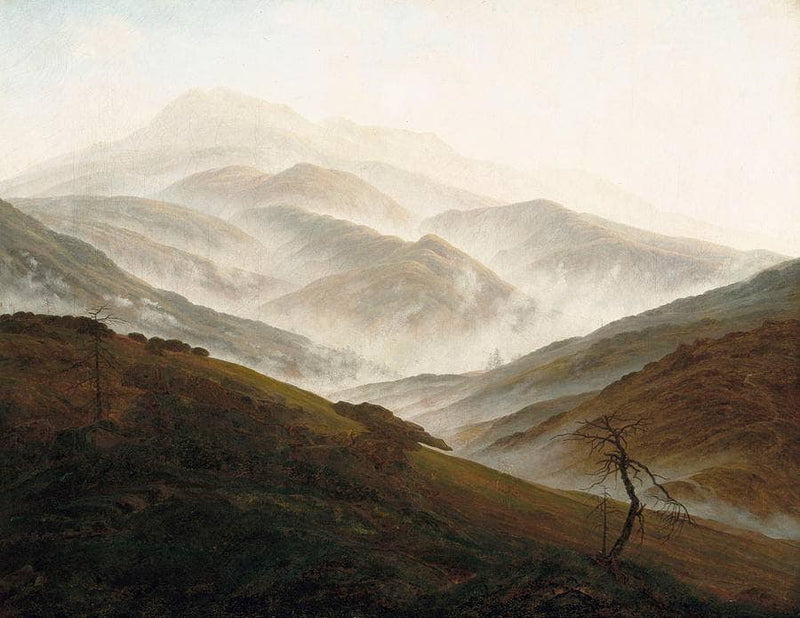 Riesengebirge Landscape with Rising Fog by Caspar David Friedrich — Oil Painting Reproduction