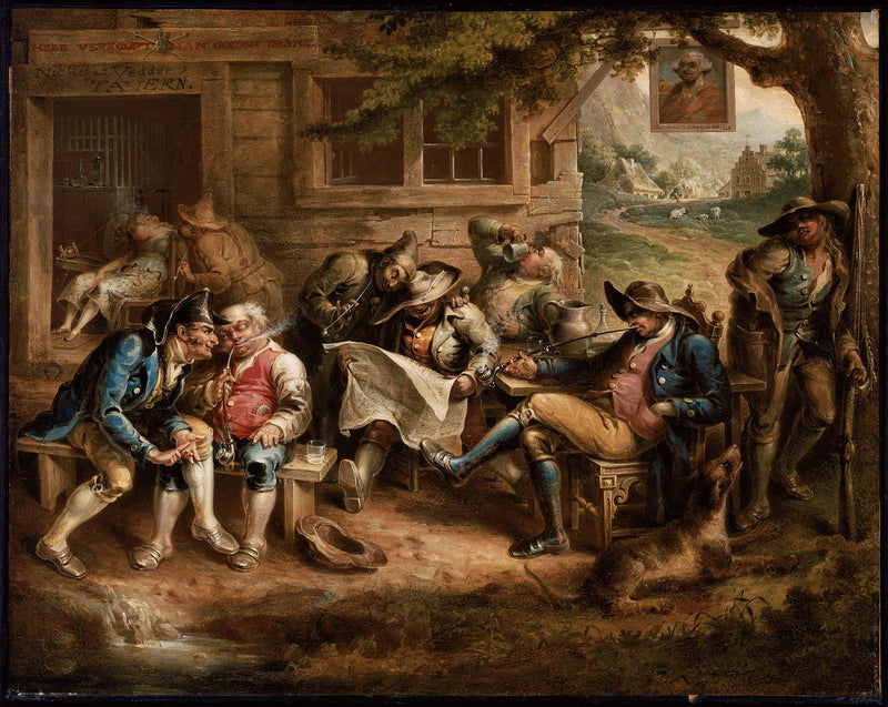 Rip Van Winkle and His Companions at the Inn Door of Nicholas Vedder by John Quidor — Oil Painting Reproduction