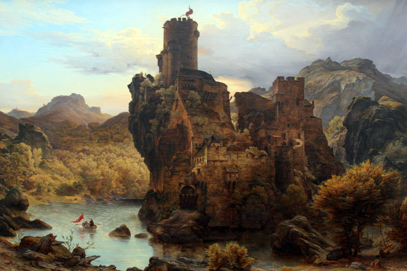 Ritterburg / Felsenschlossknight's Castle by Karl Lessing — Oil Painting Reproduction