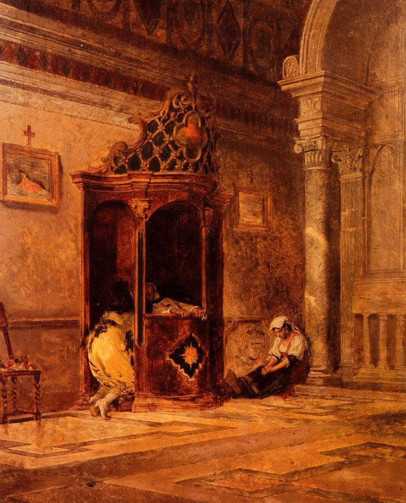 Rival confessors by Eduardo Zamacois — Oil Painting Reproduction