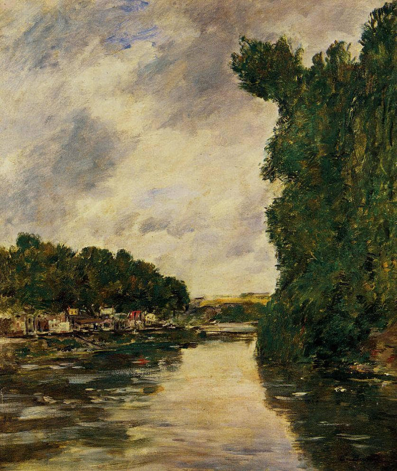 River near Abbeville by Eugene Boudin — Oil Painting Reproduction