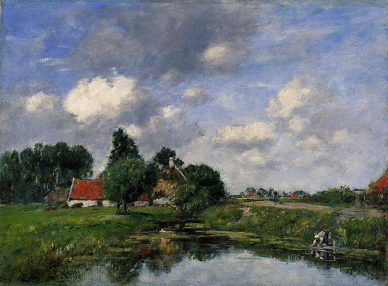 River near Dunkirk by Eugene Boudin — Oil Painting Reproduction