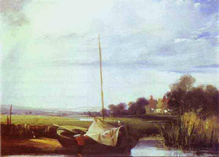 River Scene in France by Richard Parkes Bonington — Oil Painting Reproduction