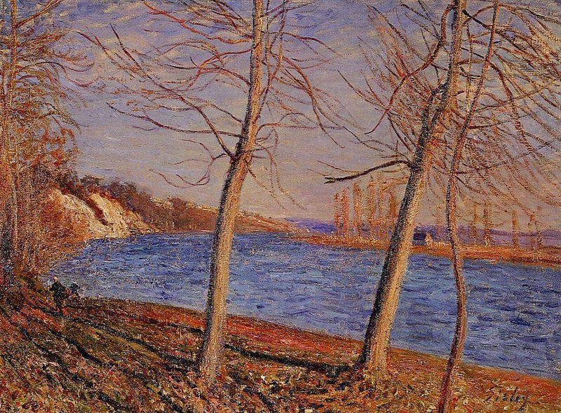Riverbank at Veneux by Alfred Sisley — Oil Painting Reproduction