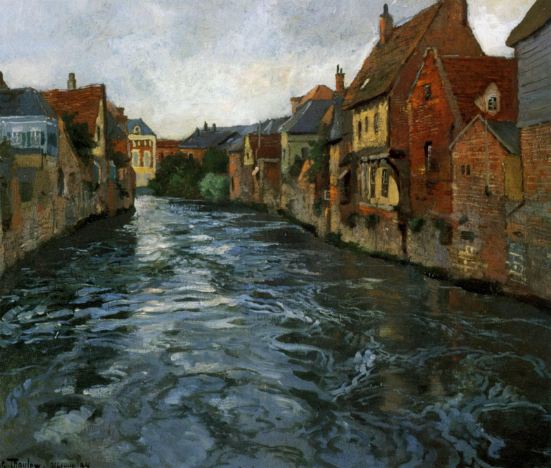 Riverside, View of Abbeville by Frits Thaulow — Oil Painting Reproduction