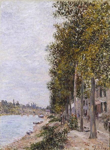 Road Along the Seine at Saint Mammes by Alfred Sisley — Oil Painting Reproduction
