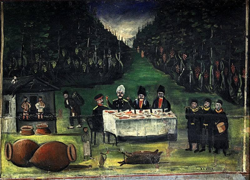 Road of Kakheti (part of Tapestry in six paintings) by Niko Pirosmani — Oil Painting Reproduction