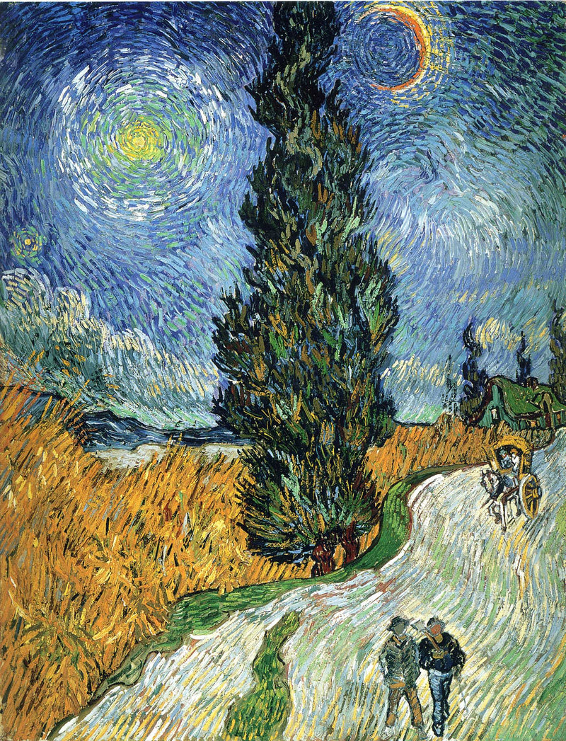 Road with Cypresses by Vincent van Gogh — Oil Painting Reproduction