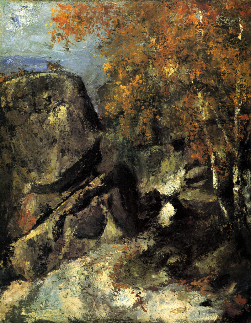 Rock in the Forest of Fontainbleau by Paul Cezanne — Oil Painting Reproduction