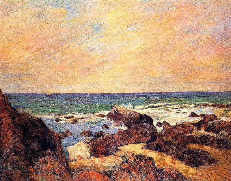 Rocks and sea by Paul Gauguin — Oil Painting Reproduction