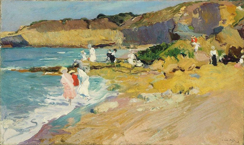 Rocks and the Lighthouse, Biarritz by Joaquín Sorolla — Oil Painting Reproduction