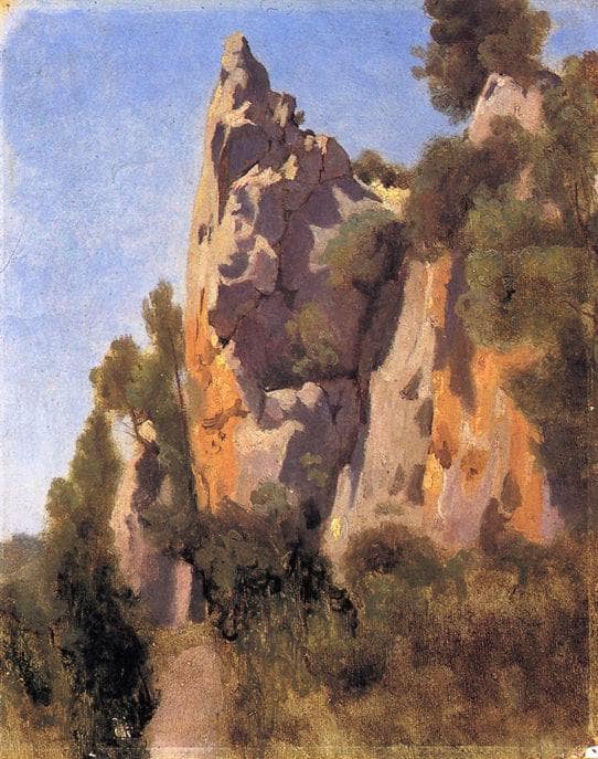 Rocks at Civita Castellana by Camille Corot — Oil Painting Reproduction
