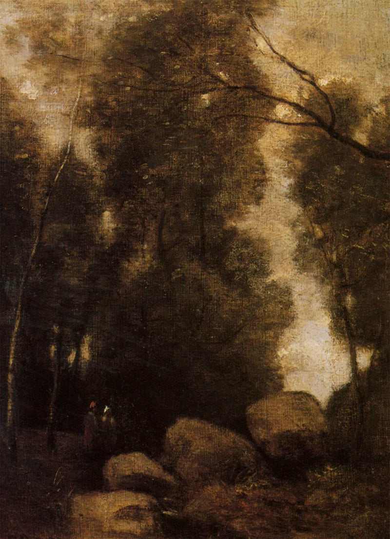 Rocks in a Glade by Camille Corot — Oil Painting Reproduction
