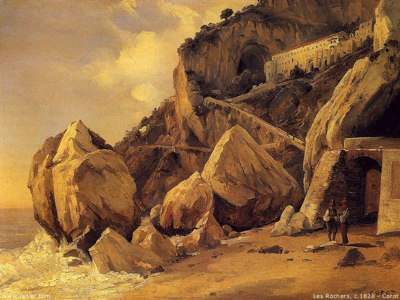 Rocks in Amalfi by Camille Corot — Oil Painting Reproduction