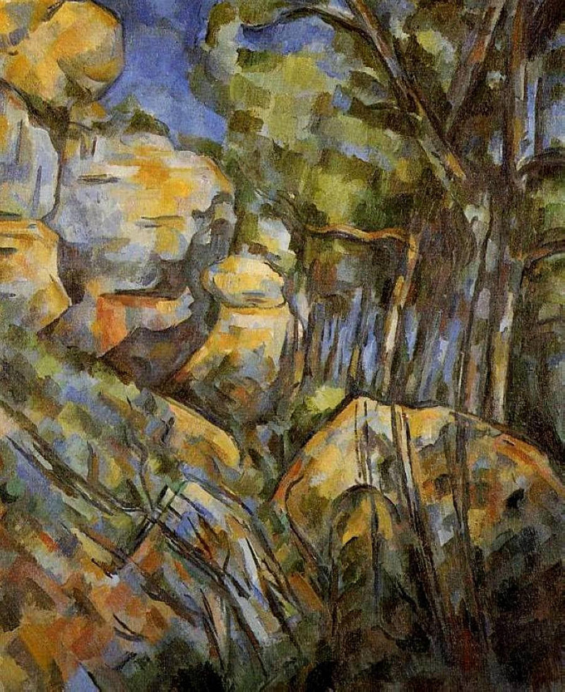 Rocks near the Caves below the Chateau Noir by Paul Cezanne — Oil Painting Reproduction